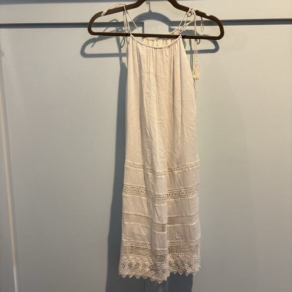 ALICE + OLIVIA Dress Women XS Cream Shift Lace Trimmed Sleeveless Boho Hoco - Picture 10 of 16